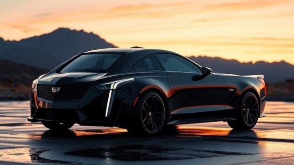 Cadillac CT5-V Blackwing F1 Collector Series at dusk, mountain background.