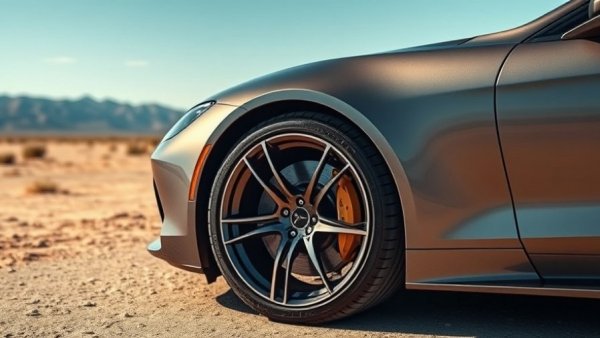 Close-up of a sleek wheel on one of the best cars of 2024.