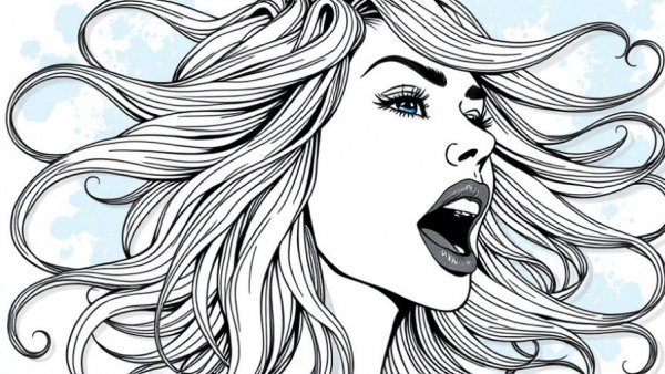 Self-care routine illustration with a woman expressing emotion.