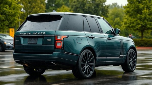 2026 Range Rover reliability data shown with parked wet vehicle