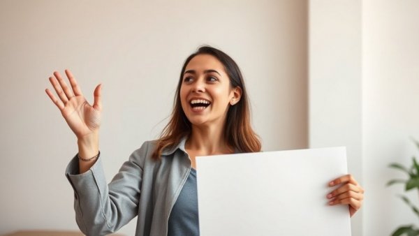 Young woman enthusiastically speaking on healthy living.