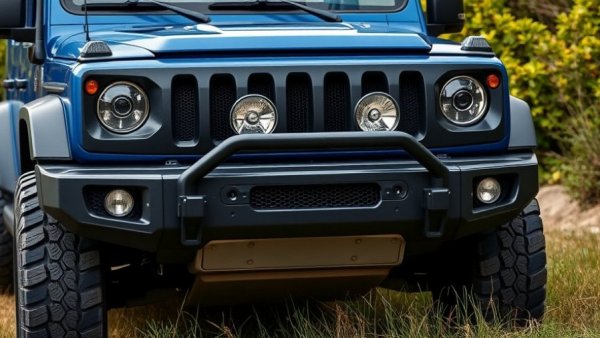 Close-up of rugged blue SUV, most reliable SUV under 40000.