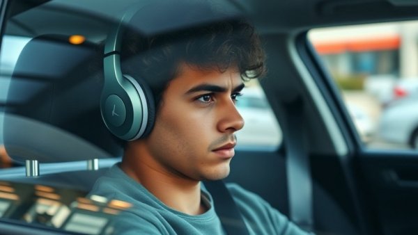 Millennial contemplating in car, reflecting trend of car ownership decline.