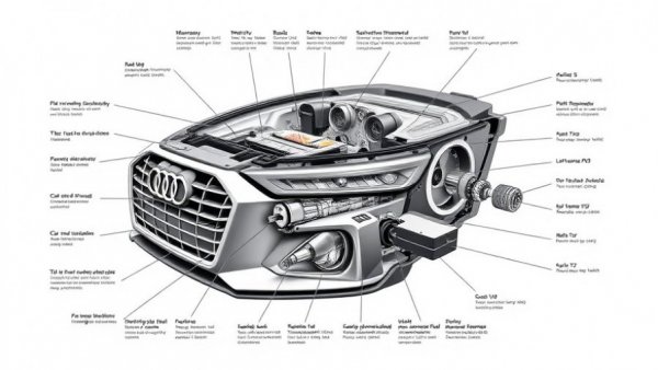 2027 Audi Q9 Matrix LED Headlights schematic with parts layout