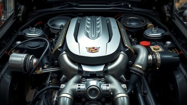Detailed image of a Cadillac V8 engine for best cars 2024.