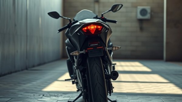 Modern Honda motorcycle showcasing reliability with unique taillight design.