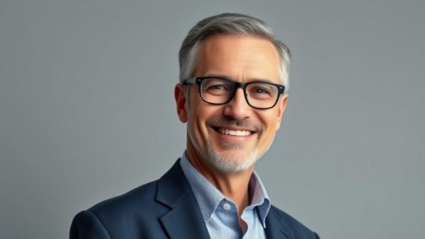 Smiling man in glasses with a blazer, representing AI in healthcare workflows.