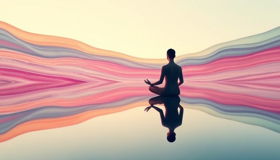 Abstract meditation scene with colorful waves for guided meditations.