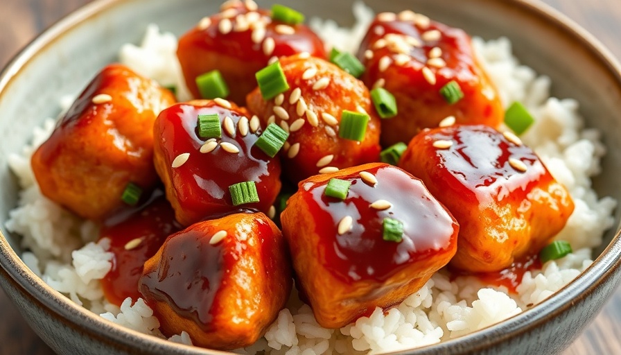 Salmon meatballs recipe with sesame and herbs over rice.