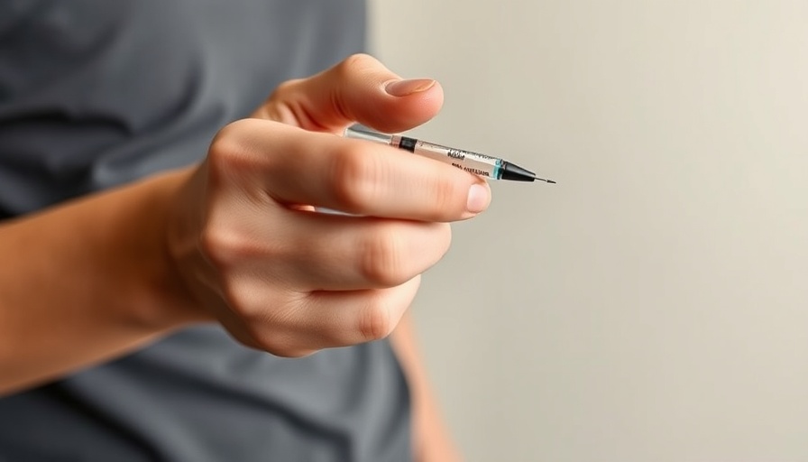 Close-up of hands holding injection pen for Ozempic weight loss.