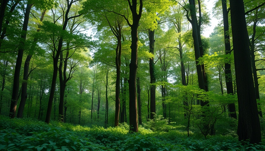 Serene green forest depicting forest bathing boosts anticancer immunity.