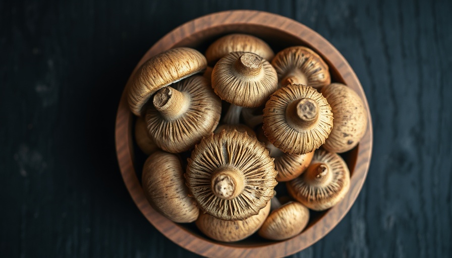 Rustic bowl of mushrooms highlighting natural textures, health focus.