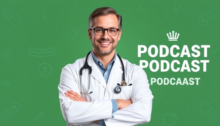 Trendelenburg position podcast promotion featuring a doctor.