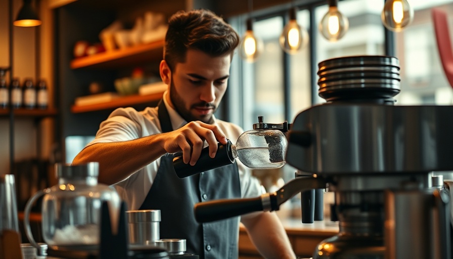 Does coffee affect cholesterol - barista brewing in cafe.