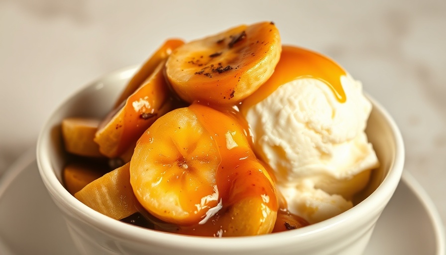 Delicious Bananas Foster recipe with ice cream in a bowl.