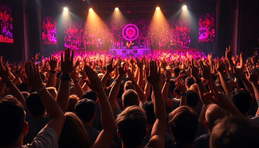 The dangerous effects of heavy metal music illustrated by a lively concert crowd.