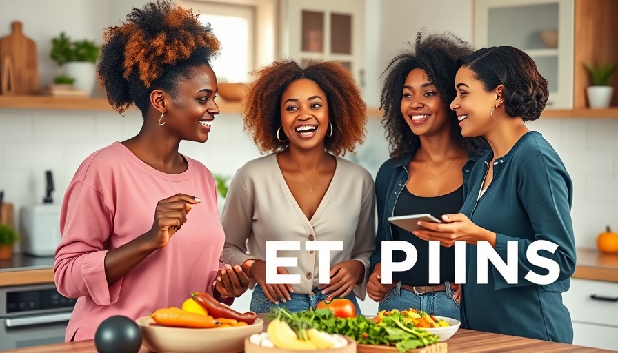 Healthy lifestyle tips with diverse women discussing diet.