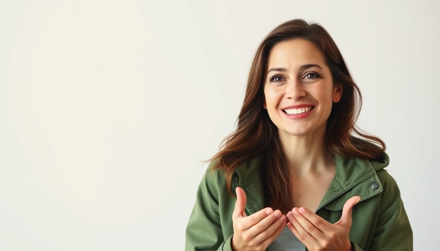 Woman smiles and discusses healthy lifestyle tips.