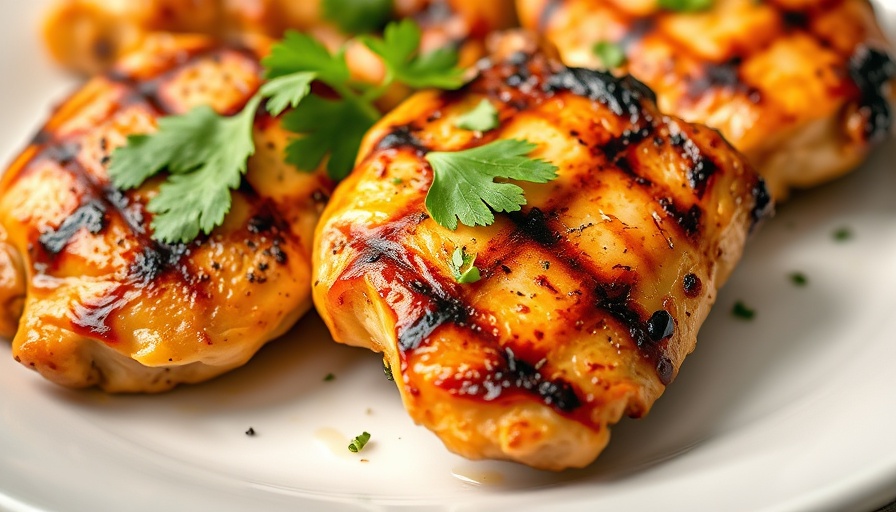 Healthy lifestyle tips – grilled chicken with cilantro.