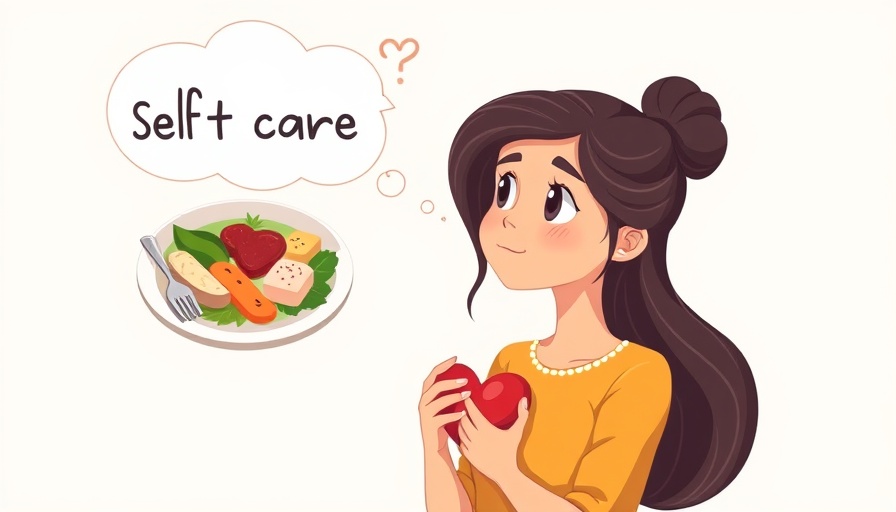 Illustration of woman contemplating self-care choices, self-care for anxiety.