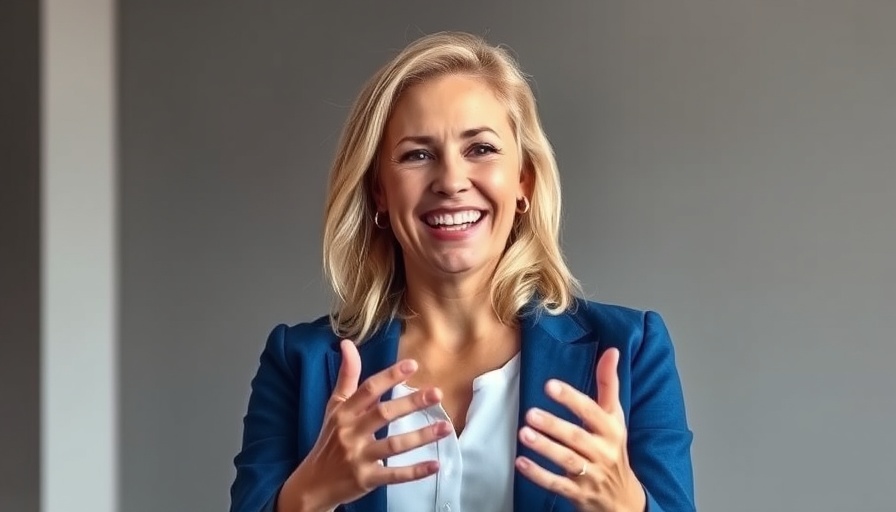 Smiling woman discussing how to live a healthy life.