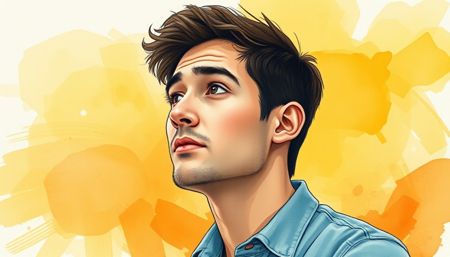 Illustration of a man overthinking, symbolizing inner peace conflict.