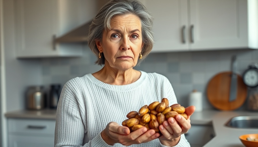 Concerned woman holding Brazil nuts, highlighting Brazil nuts toxicity.