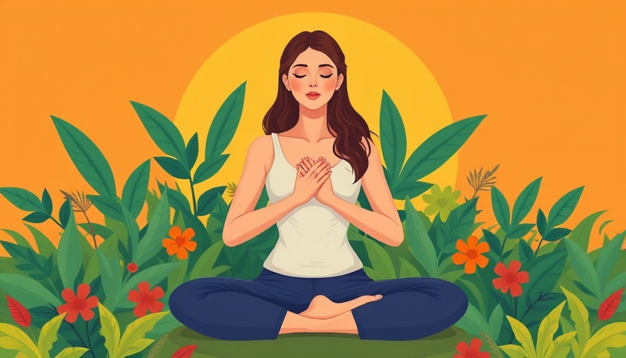Serene woman's self-care routine with vibrant foliage.