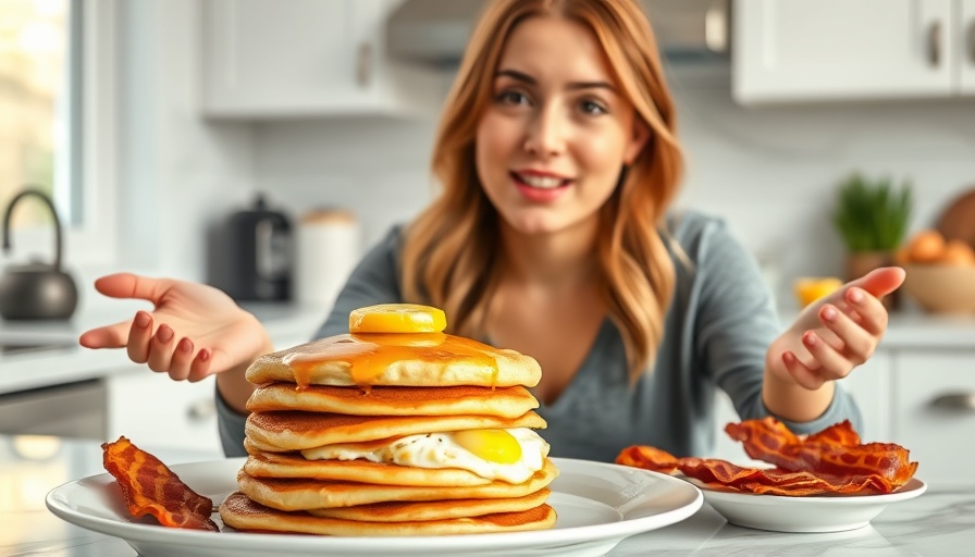 High protein low calorie breakfast with pancakes and egg whites.