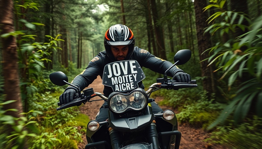 Adventure bike navigating a forest trail, epitomizing the best middleweight adventure bikes.