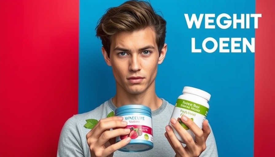 Affordable fat-loss methods compared by young man holding products.