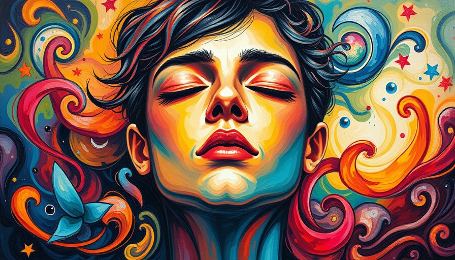 Abstract art of self-care for emotional healing with vibrant patterns