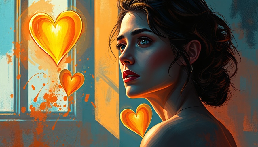 Expressive painting of a woman reflecting on self-care
