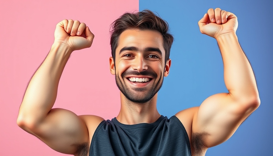 Man showing arm transformation for how to tighten loose skin after weight loss.