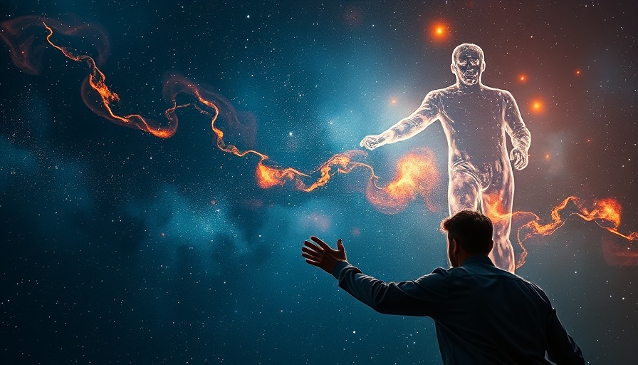 Man reaching toward a starry figure, illustrating emotional self-care and ghosting.