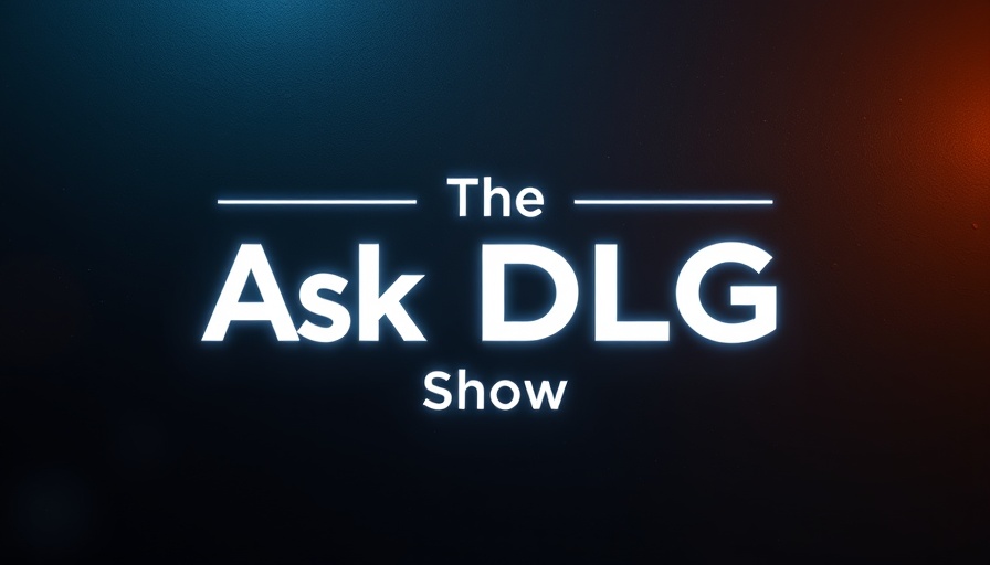 Futuristic digital title screen of 'The Ask DLG Show'