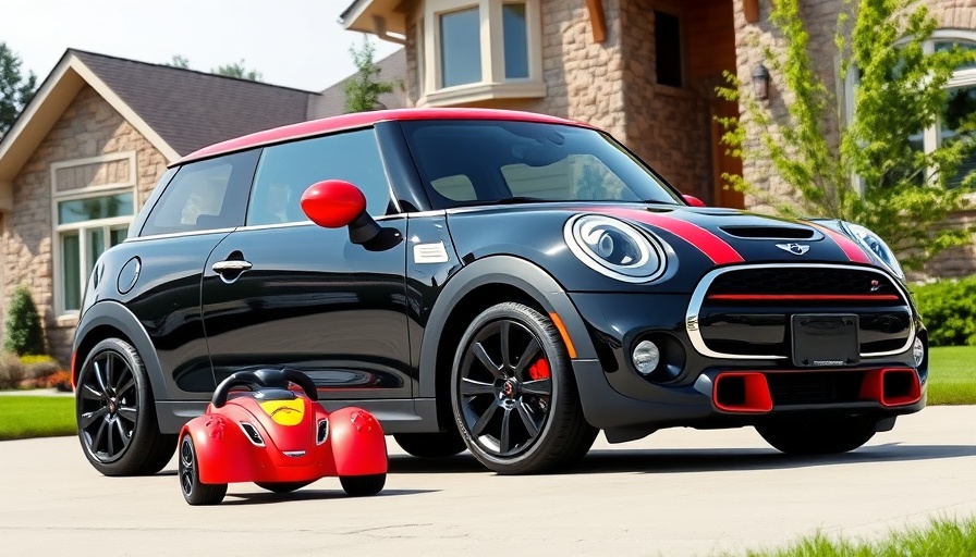 Best cars 2024: stylish Mini Cooper and toy car in modern driveway.