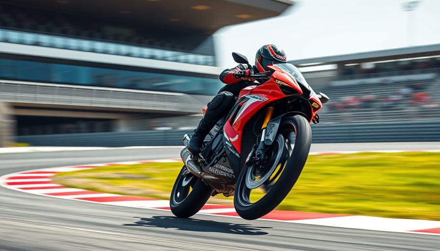 Dynamic motorcycle on track, emphasizing motorcycles that hold their value.