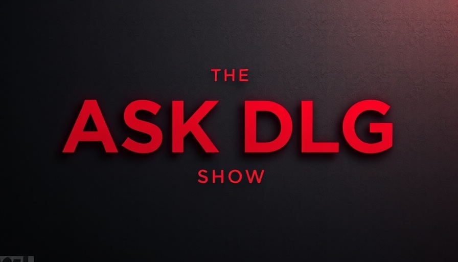 Minimalist graphic with text 'THE ASK DLG SHOW' on a dark gradient background.
