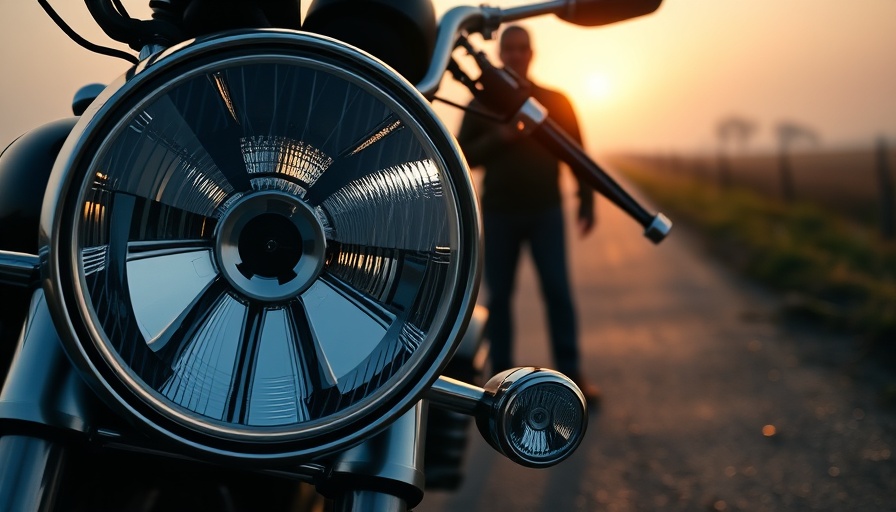 Close-up of Honda cruiser with figure on road, best for couples.