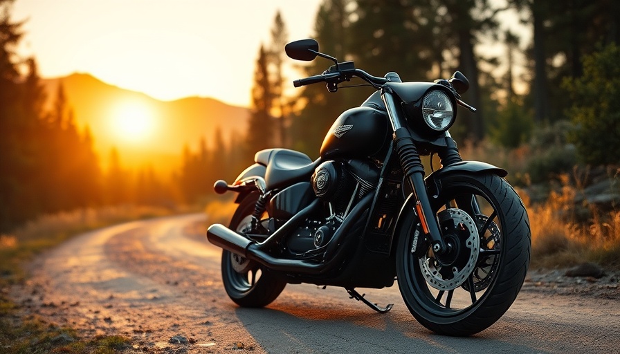 Luxurious Harley-Davidson motorcycle on scenic road.