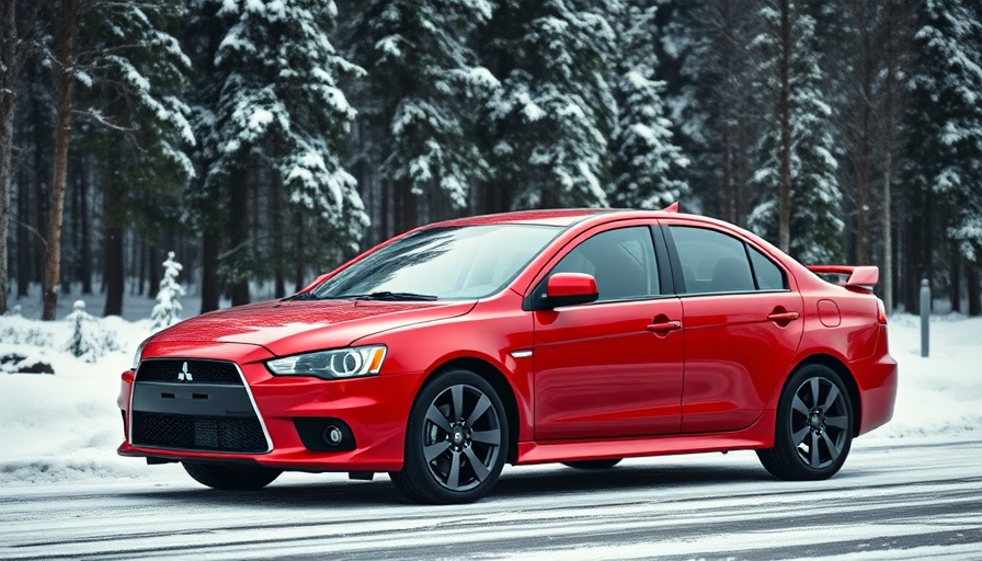 Red Mitsubishi car showcasing reliability and innovation.