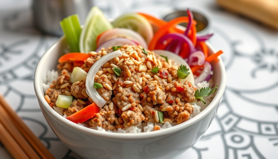 Vibrant Egg Roll in a Bowl recipe with fresh vegetables and rice.