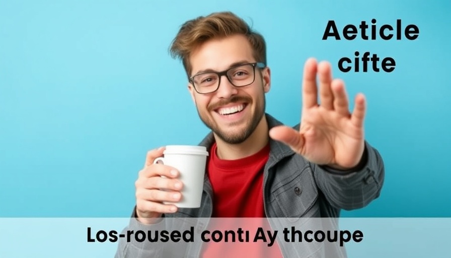 Healthy lifestyle thumbnail with coffee cup and smiling person.