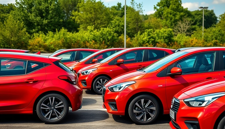 Modern hatchbacks parked in vibrant colors, best cars 2024.