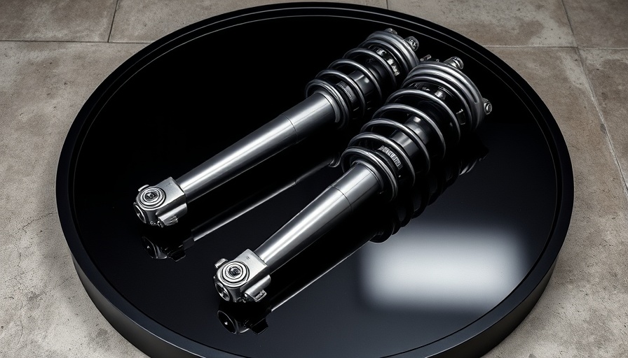 Porsche 911 suspension upgrade components on circular display.