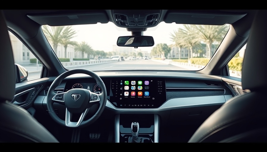 Modern car interior with touchscreen display showcasing automotive industry trends.