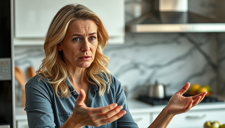 Woman discusses seed oils and health risks with food label inset.