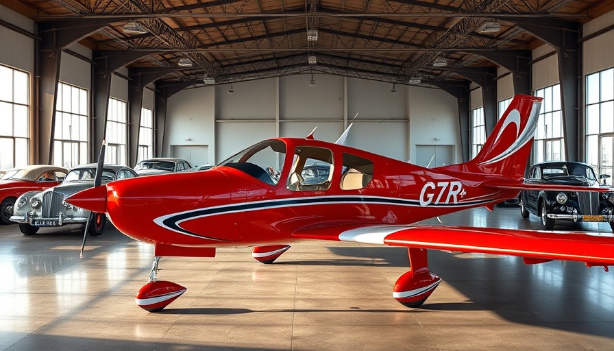 Cirrus SR22T G7+ self-landing airplane in luxury hangar.