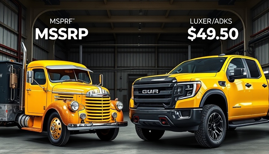 Vintage and modern trucks comparing costs, highlighting 'why are trucks so expensive now'.